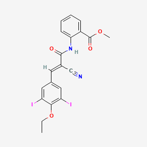 methyl 2-{[(2E)-2-cyano-3-(4-ethoxy-3,5-diiodophenyl)prop-2-enoyl]amino}benzoate