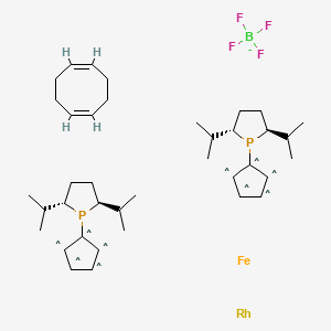 molecular formula C38H60BF4FeP2Rh- B1494864 1,1'-Bis((2S,5S)-2,5-di-i-propylphospholano)ferrocene(cyclooctadiene)rhodium(I) tetrafluoroborate 