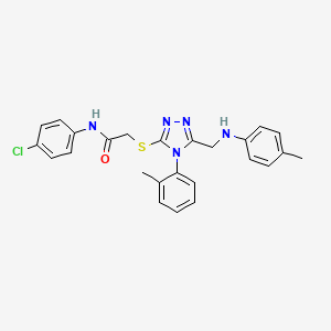 molecular formula C25H24ClN5OS B14948652 N-(4-chlorophenyl)-2-{[4-(2-methylphenyl)-5-{[(4-methylphenyl)amino]methyl}-4H-1,2,4-triazol-3-yl]sulfanyl}acetamide 