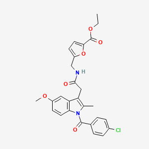 molecular formula C27H25ClN2O6 B14948662 ethyl 5-{[({1-[(4-chlorophenyl)carbonyl]-5-methoxy-2-methyl-1H-indol-3-yl}acetyl)amino]methyl}furan-2-carboxylate 