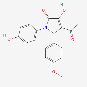 molecular formula C19H17NO5 B14948699 4-Acetyl-3-hydroxy-1-(4-hydroxy-phenyl)-5-(4-methoxy-phenyl)-1,5-dihydro-pyrrol-2-one 