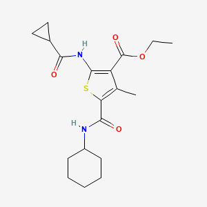 molecular formula C19H26N2O4S B14948708 Ethyl 5-(cyclohexylcarbamoyl)-2-[(cyclopropylcarbonyl)amino]-4-methylthiophene-3-carboxylate 