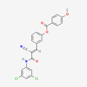 3-{(1E)-2-cyano-3-[(3,5-dichlorophenyl)amino]-3-oxoprop-1-en-1-yl}phenyl 4-methoxybenzoate