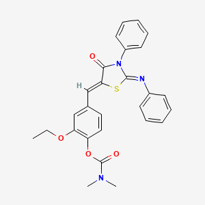 2-ethoxy-4-{(Z)-[(2Z)-4-oxo-3-phenyl-2-(phenylimino)-1,3-thiazolidin-5-ylidene]methyl}phenyl dimethylcarbamate