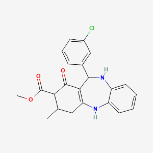 molecular formula C22H21ClN2O3 B14948740 methyl 11-(3-chlorophenyl)-3-methyl-1-oxo-2,3,4,5,10,11-hexahydro-1H-dibenzo[b,e][1,4]diazepine-2-carboxylate 