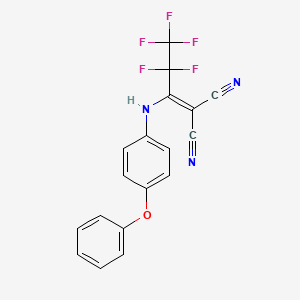 molecular formula C18H10F5N3O B14948756 2-[2,2,3,3,3-Pentafluoro-1-(4-phenoxy-phenylamino)-propylidene]-malononitrile CAS No. 488734-60-7