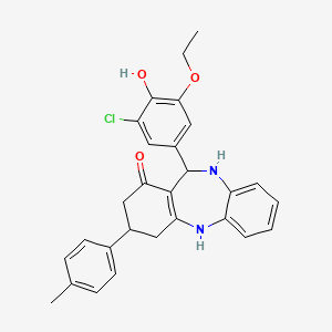 11-(3-chloro-5-ethoxy-4-hydroxyphenyl)-3-(4-methylphenyl)-2,3,4,5,10,11-hexahydro-1H-dibenzo[b,e][1,4]diazepin-1-one