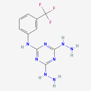 molecular formula C10H11F3N8 B14948763 4,6-dihydrazinyl-N-[3-(trifluoromethyl)phenyl]-1,3,5-triazin-2-amine 