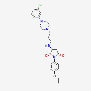 3-({3-[4-(3-Chlorophenyl)piperazin-1-yl]propyl}amino)-1-(4-ethoxyphenyl)pyrrolidine-2,5-dione