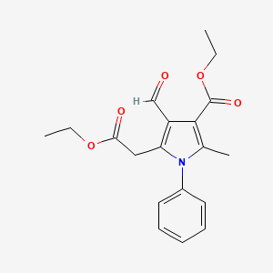 Ethyl 5-(2-ethoxy-2-oxoethyl)-4-formyl-2-methyl-1-phenylpyrrole-3-carboxylate