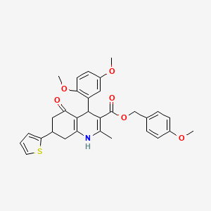 molecular formula C31H31NO6S B14948823 4-Methoxybenzyl 4-(2,5-dimethoxyphenyl)-2-methyl-5-oxo-7-(thiophen-2-yl)-1,4,5,6,7,8-hexahydroquinoline-3-carboxylate 