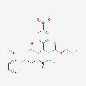 Propyl 4-[4-(methoxycarbonyl)phenyl]-7-(2-methoxyphenyl)-2-methyl-5-oxo-1,4,5,6,7,8-hexahydroquinoline-3-carboxylate