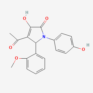 molecular formula C19H17NO5 B14948893 4-Acetyl-3-hydroxy-1-(4-hydroxy-phenyl)-5-(2-methoxy-phenyl)-1,5-dihydro-pyrrol-2-one 