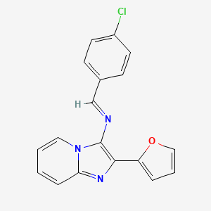 molecular formula C18H12ClN3O B14948906 N-[(E)-(4-chlorophenyl)methylidene]-2-(furan-2-yl)imidazo[1,2-a]pyridin-3-amine 