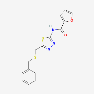 molecular formula C15H13N3O2S2 B14948945 N-{5-[(benzylsulfanyl)methyl]-1,3,4-thiadiazol-2-yl}furan-2-carboxamide 