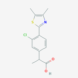 molecular formula C14H14ClNO2S B149490 2-[4-(4,5-Dimethylthiazol-2-yl)-3-chlorophenyl]propanoic acid CAS No. 138568-84-0