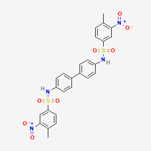 molecular formula C26H22N4O8S2 B14949008 N,N'-biphenyl-4,4'-diylbis(4-methyl-3-nitrobenzenesulfonamide) 