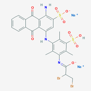 molecular formula C26H21Br2N3Na2O9S2 B1494905 1-Amino-4-[3-(2,3-dibromopropionylamino)-5-(sodiooxysulfonyl)-2,4,6-trimethylphenylamino]-9,10-dioxoanthracene-2-sulfonic acid sodium salt CAS No. 70210-42-3