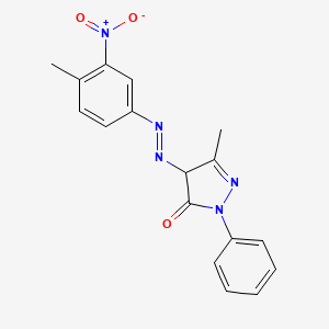 molecular formula C17H15N5O3 B1494906 3H-Pyrazol-3-one, 2,4-dihydro-5-methyl-4-((4-methyl-3-nitrophenyl)azo)-2-phenyl- CAS No. 82944-34-1