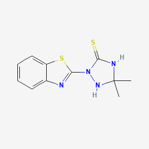 molecular formula C11H12N4S2 B14949061 2-(1,3-Benzothiazol-2-yl)-5,5-dimethyl-1,2,4-triazolidine-3-thione 