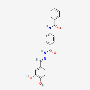 molecular formula C21H17N3O4 B14949073 N-(4-{[(2E)-2-(3,4-dihydroxybenzylidene)hydrazinyl]carbonyl}phenyl)benzamide 