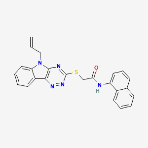 molecular formula C24H19N5OS B14949117 N-(naphthalen-1-yl)-2-{[5-(prop-2-en-1-yl)-5H-[1,2,4]triazino[5,6-b]indol-3-yl]sulfanyl}acetamide 