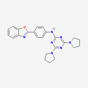 N-[4-(1,3-benzoxazol-2-yl)phenyl]-4,6-di(pyrrolidin-1-yl)-1,3,5-triazin-2-amine