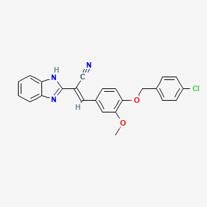 (2E)-2-(1H-benzimidazol-2-yl)-3-{4-[(4-chlorobenzyl)oxy]-3-methoxyphenyl}prop-2-enenitrile