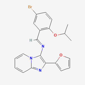 N-{(E)-[5-bromo-2-(propan-2-yloxy)phenyl]methylidene}-2-(furan-2-yl)imidazo[1,2-a]pyridin-3-amine