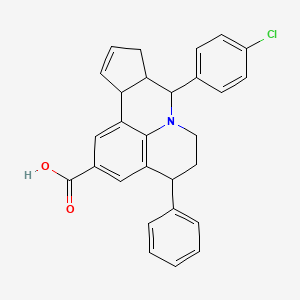 8-(4-chlorophenyl)-4-phenyl-5,6,8,8a,9,11a-hexahydro-4H-cyclopenta[c]pyrido[3,2,1-ij]quinoline-2-carboxylic acid