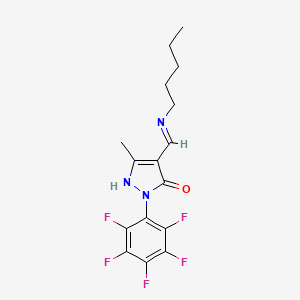 5-methyl-2-(pentafluorophenyl)-4-[(Z)-(pentylimino)methyl]-1,2-dihydro-3H-pyrazol-3-one