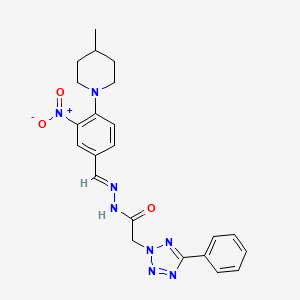 molecular formula C22H24N8O3 B14949205 N'-{(E)-[4-(4-methylpiperidin-1-yl)-3-nitrophenyl]methylidene}-2-(5-phenyl-2H-tetrazol-2-yl)acetohydrazide 