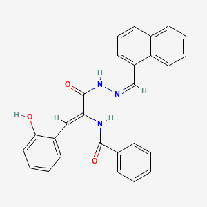 molecular formula C27H21N3O3 B14949222 N-{(1Z)-1-(2-hydroxyphenyl)-3-[(2Z)-2-(naphthalen-1-ylmethylidene)hydrazinyl]-3-oxoprop-1-en-2-yl}benzamide 