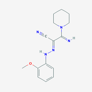 molecular formula C15H19N5O B14949226 (2E)-3-imino-2-[2-(2-methoxyphenyl)hydrazinylidene]-3-(piperidin-1-yl)propanenitrile 