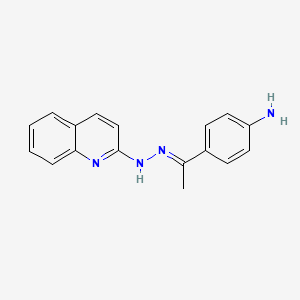 molecular formula C17H16N4 B14949230 4-{(1E)-1-[2-(quinolin-2-yl)hydrazinylidene]ethyl}aniline 