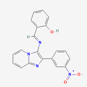 molecular formula C20H14N4O3 B14949233 2-[(E)-{[2-(3-nitrophenyl)imidazo[1,2-a]pyridin-3-yl]imino}methyl]phenol 