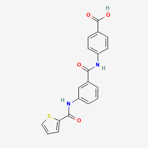 molecular formula C19H14N2O4S B14949236 4-[({3-[(Thiophen-2-ylcarbonyl)amino]phenyl}carbonyl)amino]benzoic acid 