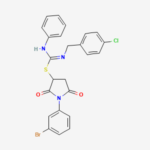 1-(3-bromophenyl)-2,5-dioxopyrrolidin-3-yl N-(4-chlorobenzyl)-N'-phenylcarbamimidothioate