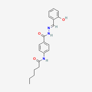 N-(4-{[(2E)-2-(2-hydroxybenzylidene)hydrazinyl]carbonyl}phenyl)hexanamide