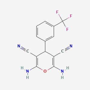 molecular formula C14H9F3N4O B14949259 2,6-diamino-4-[3-(trifluoromethyl)phenyl]-4H-pyran-3,5-dicarbonitrile 