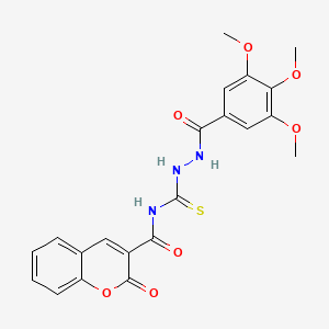 molecular formula C21H19N3O7S B14949261 2-oxo-N-({2-[(3,4,5-trimethoxyphenyl)carbonyl]hydrazinyl}carbonothioyl)-2H-chromene-3-carboxamide 