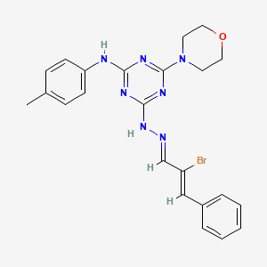 4-{(2E)-2-[(2Z)-2-bromo-3-phenylprop-2-en-1-ylidene]hydrazinyl}-N-(4-methylphenyl)-6-(morpholin-4-yl)-1,3,5-triazin-2-amine