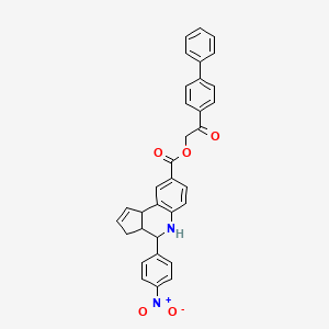 molecular formula C33H26N2O5 B14949281 2-(biphenyl-4-yl)-2-oxoethyl 4-(4-nitrophenyl)-3a,4,5,9b-tetrahydro-3H-cyclopenta[c]quinoline-8-carboxylate 