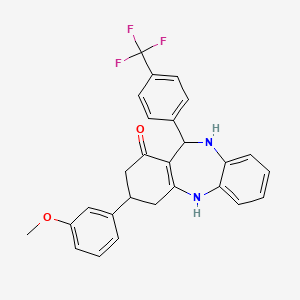 3-(3-methoxyphenyl)-11-[4-(trifluoromethyl)phenyl]-2,3,4,5,10,11-hexahydro-1H-dibenzo[b,e][1,4]diazepin-1-one