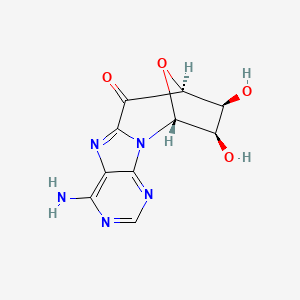 molecular formula C10H9N5O4 B1494929 5'-Oxo-8,5'-cycloadenosine 