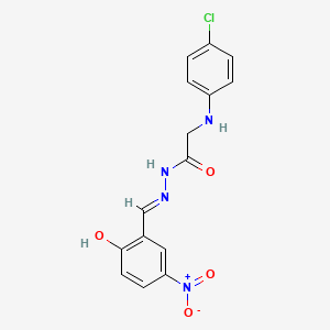 2-[(4-chlorophenyl)amino]-N'-[(E)-(2-hydroxy-5-nitrophenyl)methylidene]acetohydrazide (non-preferred name)