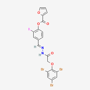 2-iodo-4-[(E)-{2-[(2,4,6-tribromophenoxy)acetyl]hydrazinylidene}methyl]phenyl furan-2-carboxylate