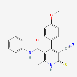 5-cyano-4-(4-methoxyphenyl)-2-methyl-N-phenyl-6-thioxo-1,6-dihydropyridine-3-carboxamide