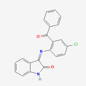 (3Z)-3-{[4-chloro-2-(phenylcarbonyl)phenyl]imino}-1,3-dihydro-2H-indol-2-one