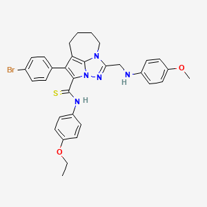 molecular formula C32H32BrN5O2S B14949362 4-(4-bromophenyl)-N-(4-ethoxyphenyl)-1-{[(4-methoxyphenyl)amino]methyl}-5,6,7,8-tetrahydro-2,2a,8a-triazacyclopenta[cd]azulene-3-carbothioamide 